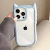 Cute Cartoon Cat Ears Transparent Phone Case For iPhone 11 12 13 14 15 16 Pro Max Plus  X XR XS Shockproof Bumper Back Cover