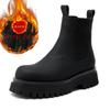 Men's thick soled shoes Warm autumn and winter styles Work or Fashion Party Office Height increasing Black daily versatile