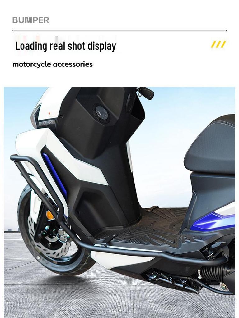 Sym DRG150 Front Bumper and Exhaust Guard: Scooter Protection Bar with Modified Accessories