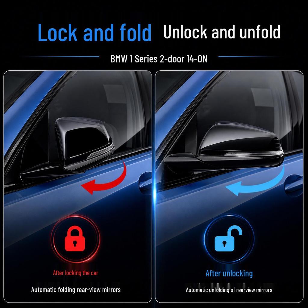BMW 1 Series 2-Door (14-ON) Electric Folding Rearview Mirror Retrofit Kit: Auto Lock/Unlock Feature