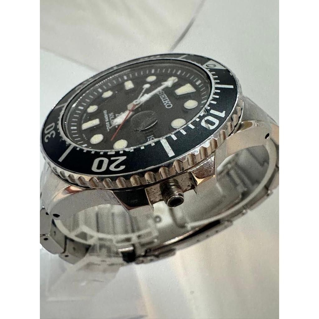Used Solar watch/analog/stainless steel/BLK/SLV/SS/V157-0BT0