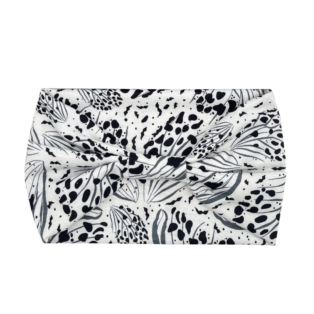 Knot Headband, Color Blocked Pattern Printed Sports Headband, Fashionable Polka Dot Wide Edge Elastic Headband