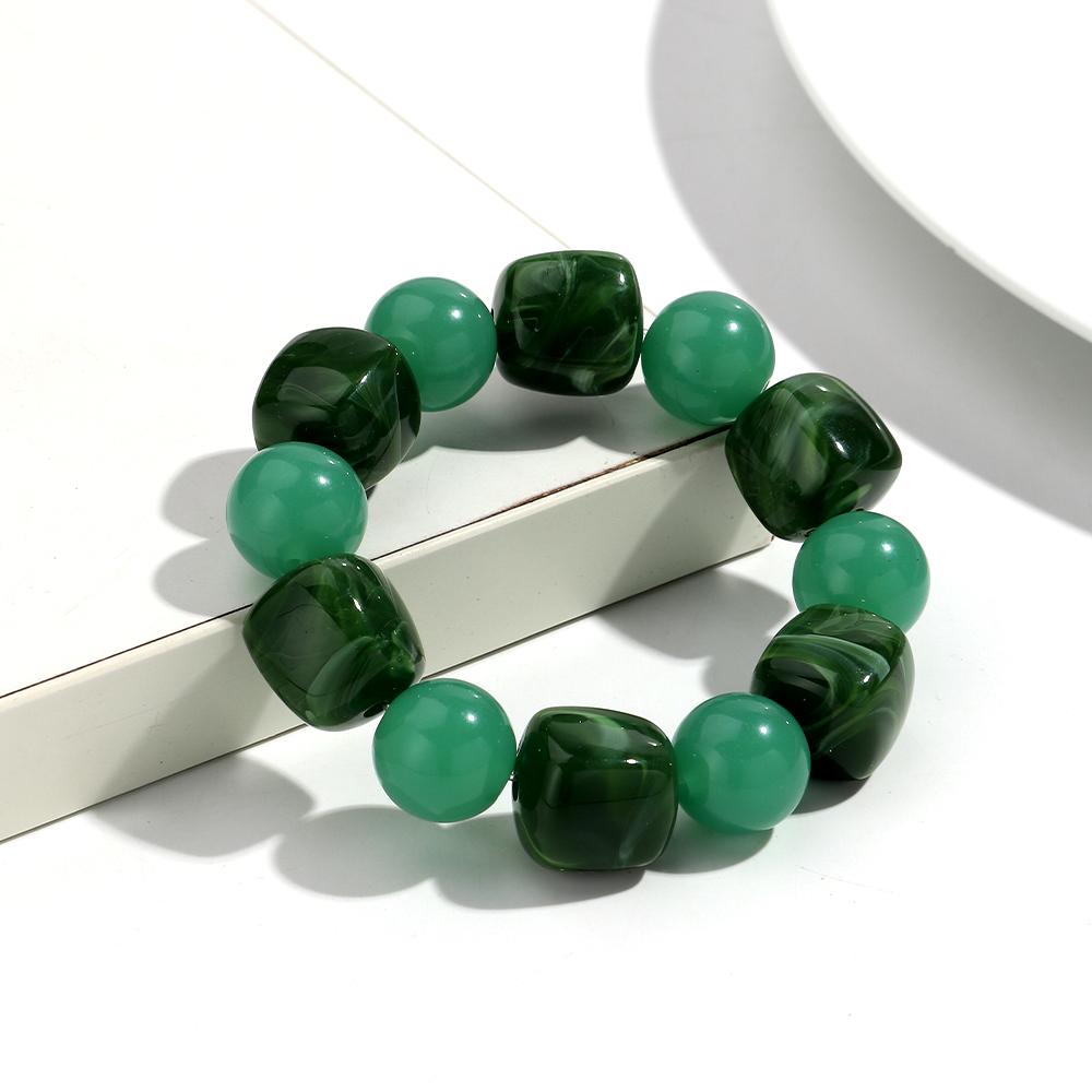 Bohomia Irregular Acrylic Oval Elastic Beaded Strand Bracelets for Women Vintage Leisure Bracelet Fashion Jewelry Gifts