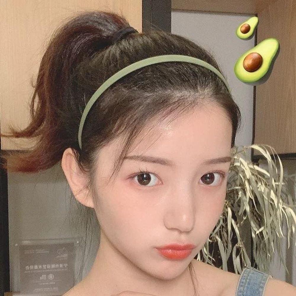 

Bridal Headbands Candy Color Satin Silk Headband Women Hair Hoop Korean Hairband Thin Side