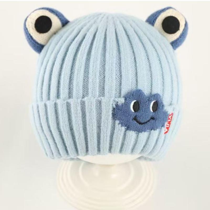 

Baby Wool Hat Cute Big-Eyed Frog Ear Protection Hat Winter Thickened Warm Knitted Hat Gift For Kids 03