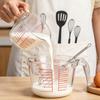 1L Glass Measuring Cup with Handle Spout Precise Scale Heat Resistant Cooking Baking Liquid Flour Powder Measurement Cup Kitchen Gadgets
