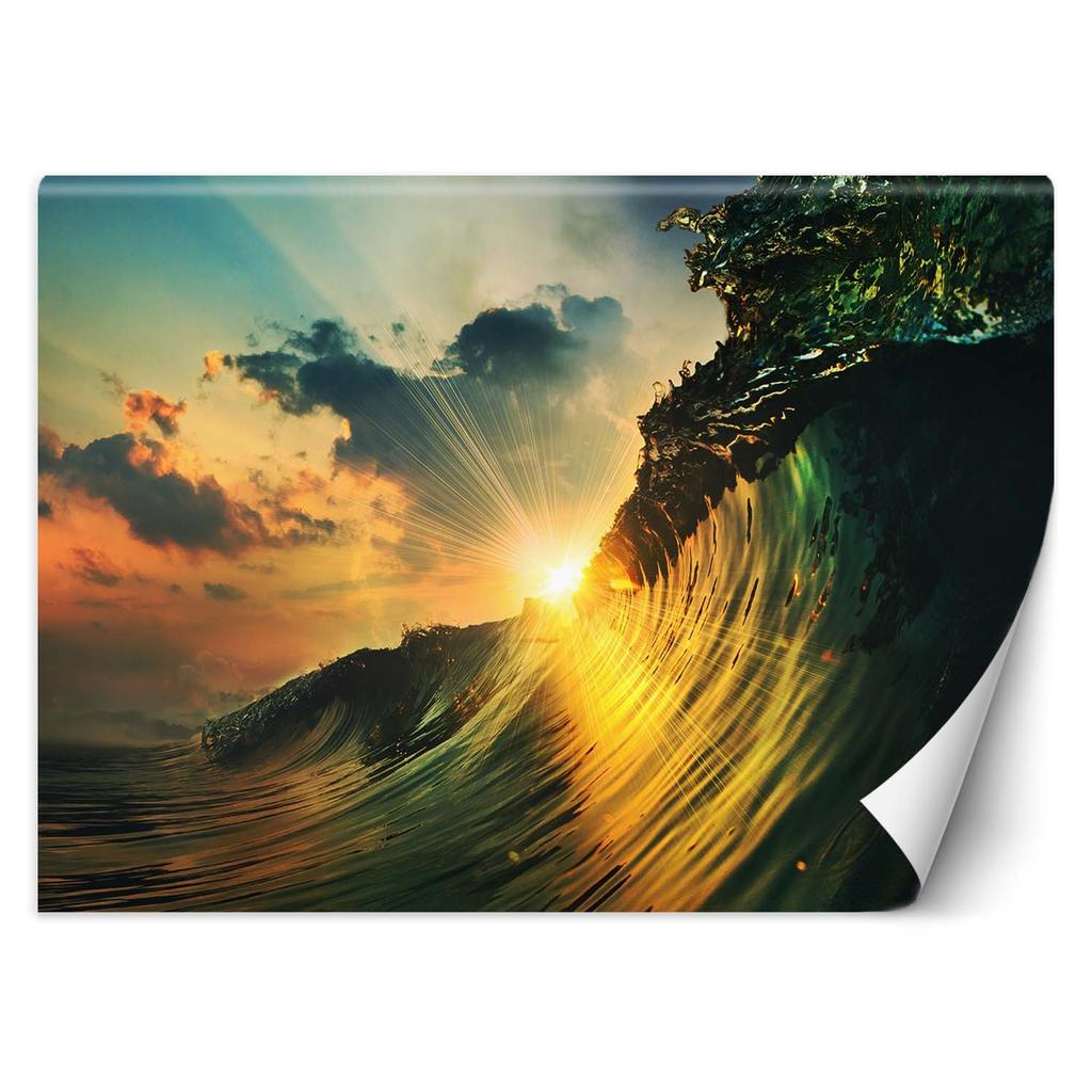 Wallpaper Sunset Behind the Waves