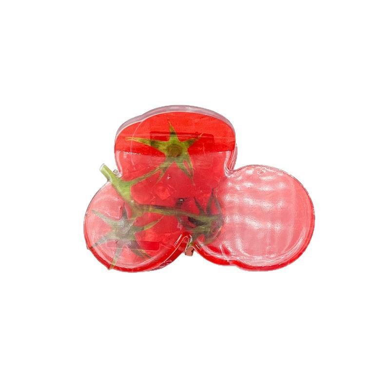 Acrylic Hair Claw Clips Kawaii Food Shape Unique Lettuce Tomato Onion Design Durable Hair Accessories for Girls Daily Outfits