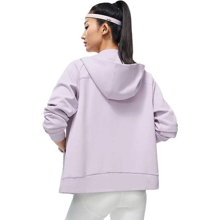 Li Ning Fitness Series Solid Color Sweat-Wicking Hoodie Women Hoodies Silk-Purple AWDT520-3