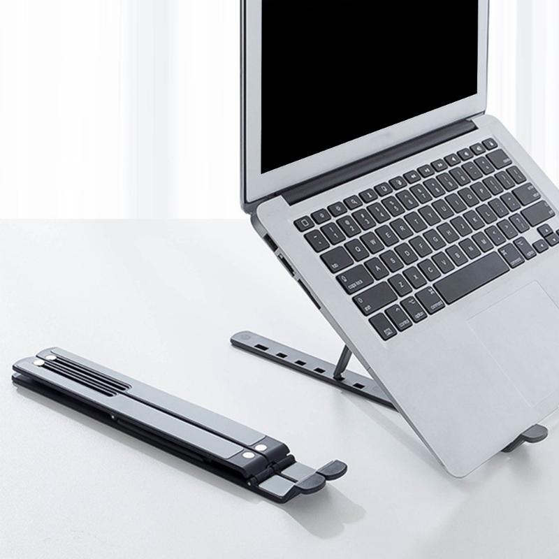 Ergonomischer faltbarer Laptop-Ständer Tragbarer Desktop-Ständer Verstellbar 6 Stufen Vertikal Platzsparendes Dock für Laptop Tablet