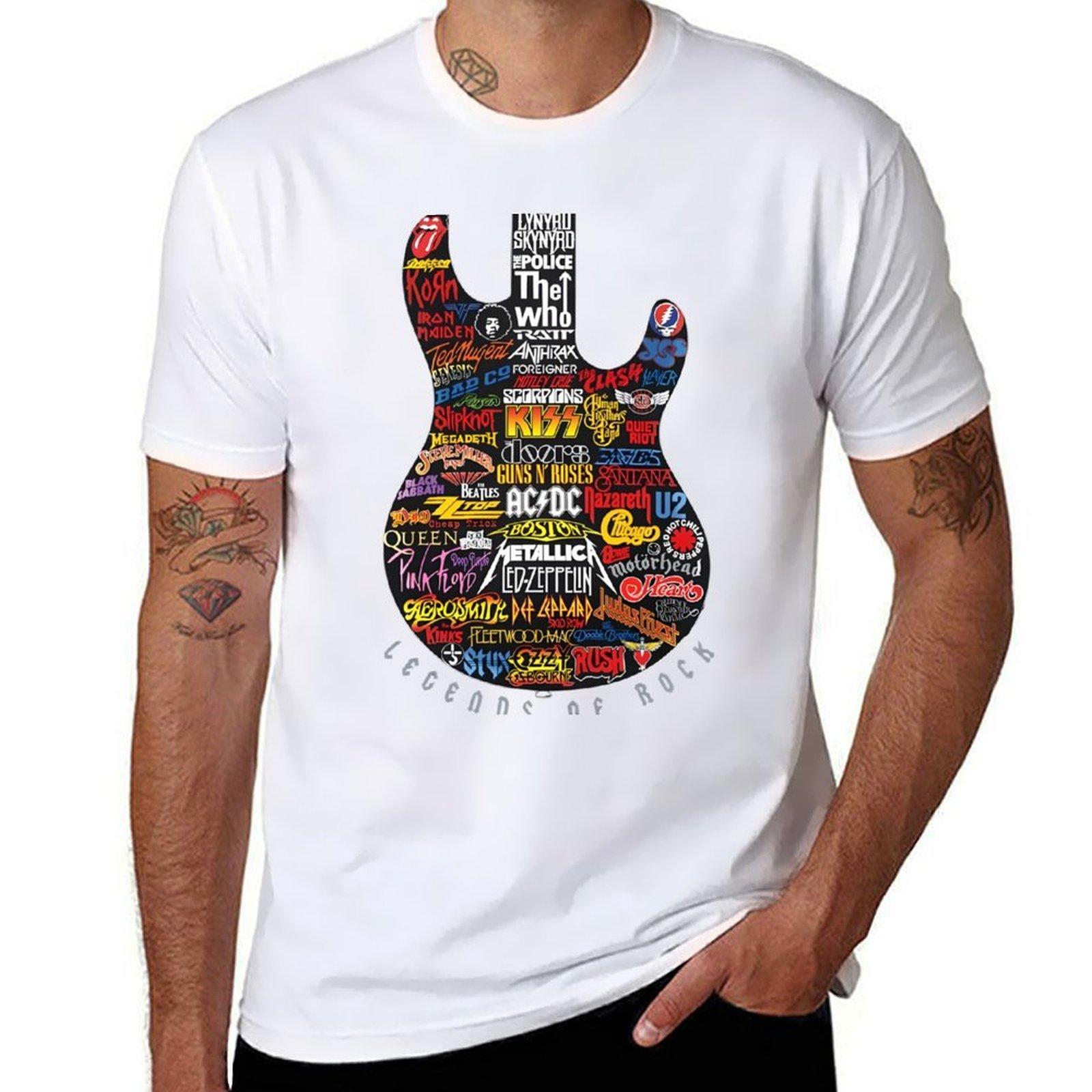 Legends Of Rock T-Shirt schwarz Anime-Figuren koreanische Mode Fußball-T-Shirt Herren Vintage-T-Shirts XL