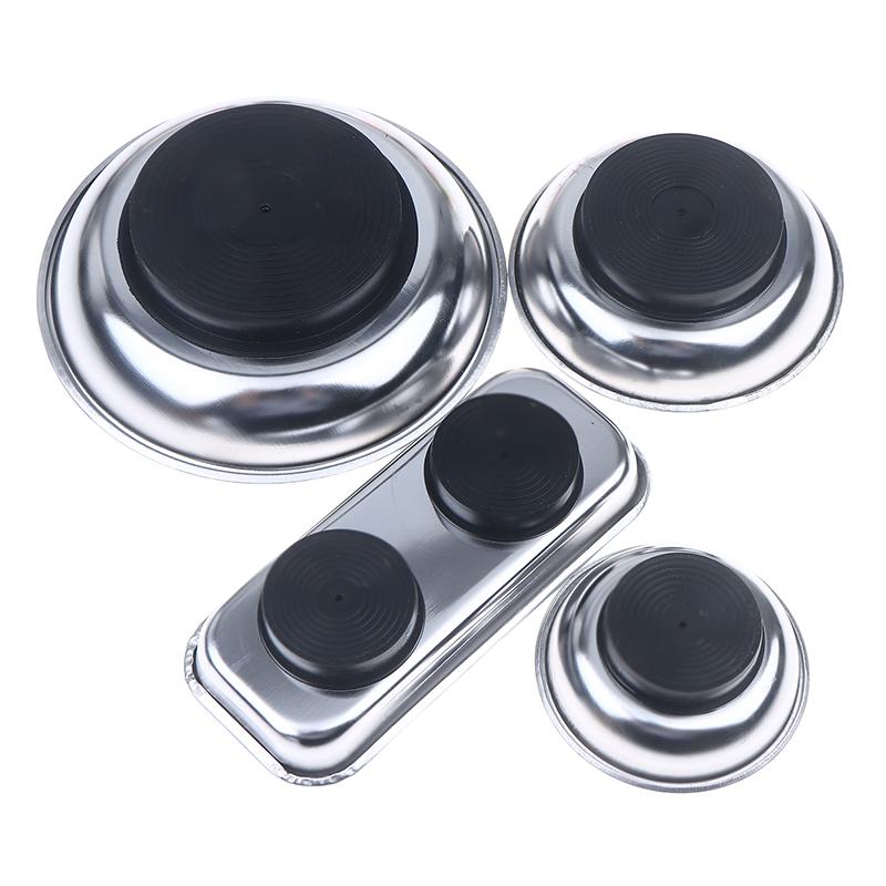 3-6 Inch Magnetic Tool Bowl Stainless Steel Magnetic Tray Circular Magnetic Parts Bowl Screws Sockets Storage Tray