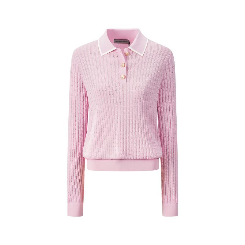 Giovanni Valentino Women's Cable Knit Polo Sweater