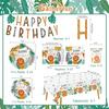 Safari Birthday Party Supplies Jungle Disposable Paper Plates Napkins Cups Tablecloth and Banner for Safari Jungle Theme Birthday Decorations, Serve