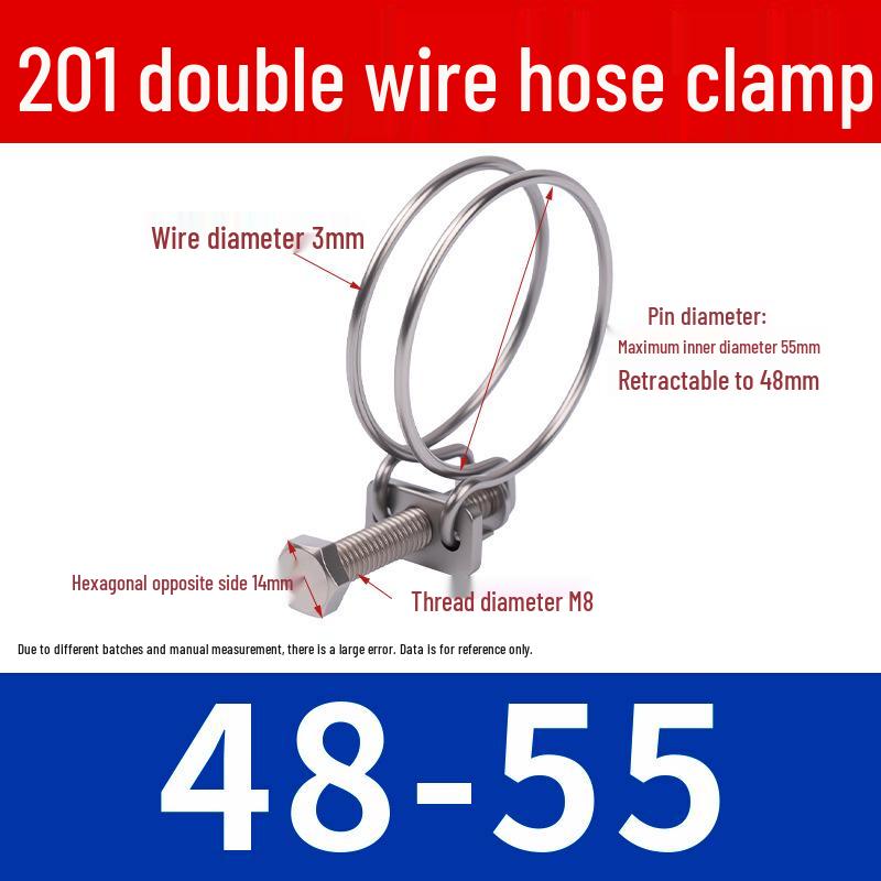 Doppeldraht-Schlauchschelle aus Edelstahl für Feuer-, Wasser-, Gasleitungen - Verdickt