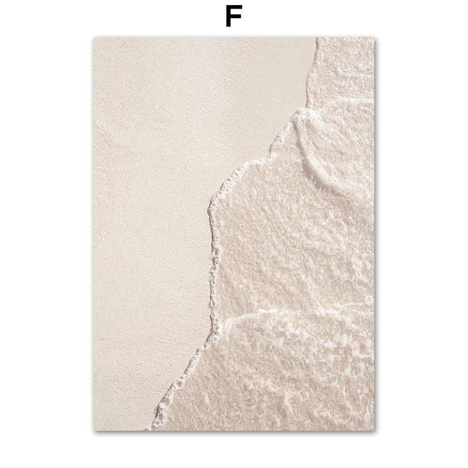 Beige Palm Wave Soft Feather Reeds Lines Nordic Posters Prints Canvas Painting Wall Art Pictures For Living Room Home Decor