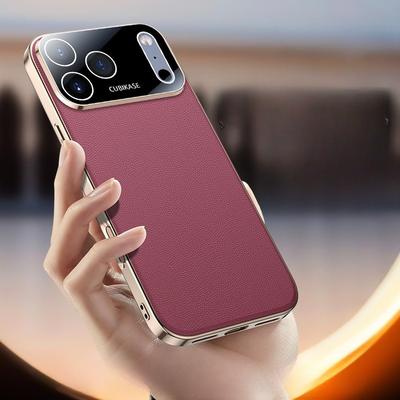 Custodia di Lusso in Pelle Placcata per iPhone 17 Pro Max 17 Air Antiurto Protezione Obiettivo Cover Posteriore Guscio Rigido