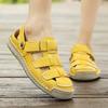 Damensandalen Luxus Rindsleder Sandalen 2025 Neue Sommer Freizeit Römische Schuhe für Damen Ausgeschnittene Strandsandalen Flache Sandalen