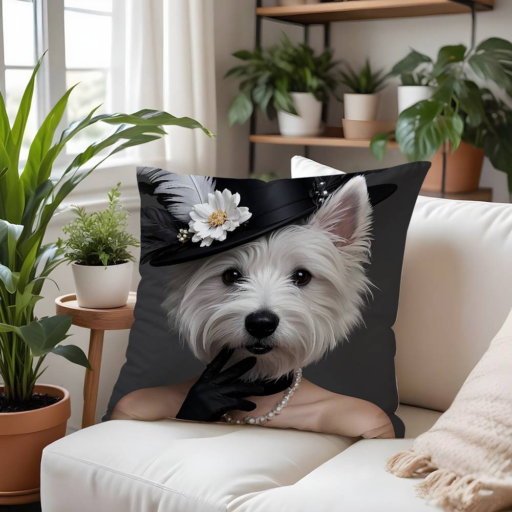 West Highland White Terrier Pillow Case  Plush Fabric Soft  Pillowcase Double Sided Print Cushion Cover Household Gifts