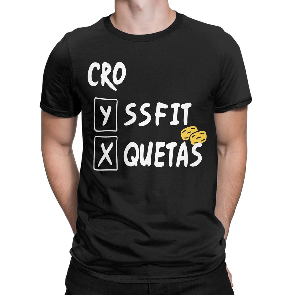 CRO SSFIT QUETAS T Shirts Men's  Cotton Hipster T-Shirt Round Collar  Tees Short Sleeve Tops Birthday Gift