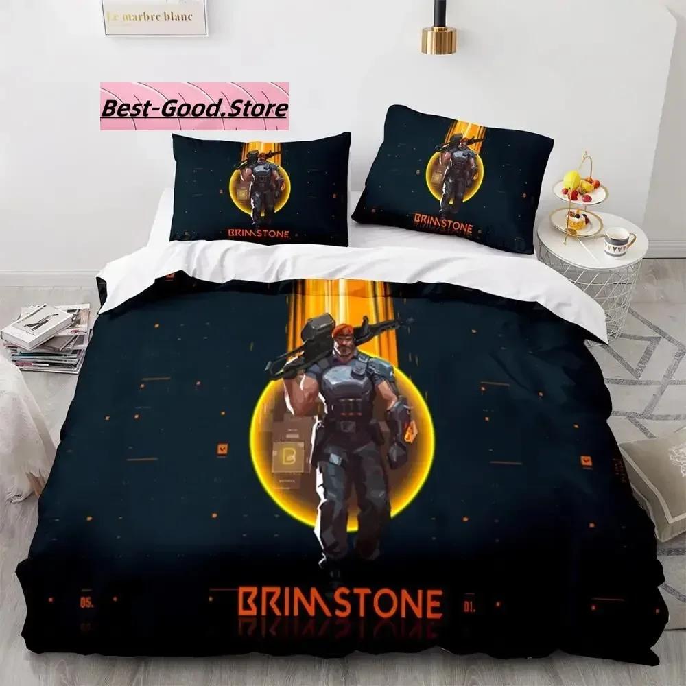 

Comforter Gaming Valorant Bedding Set Single Twin Full Queen King Size Bed Set Aldult Kid Bedroom s 3D Print Anime 039 Comforter (quilt)-EU Single(135*200cm)3pcs