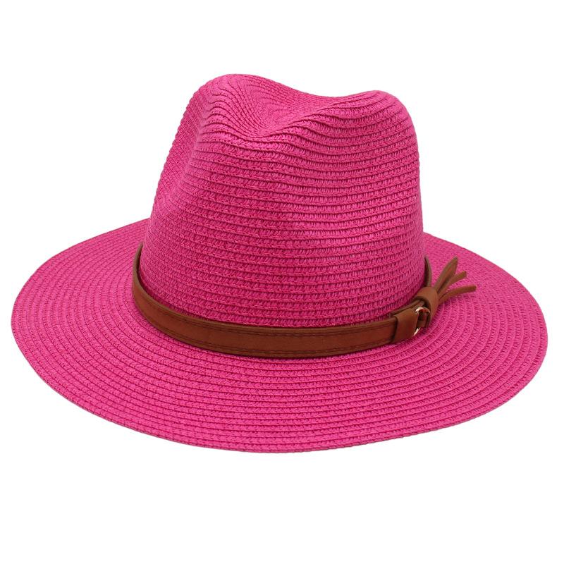 European And American Top Hat Yellow Belt Accessories Jazz Panama Straw Hat Fedora Hat Panama Hat Fedora