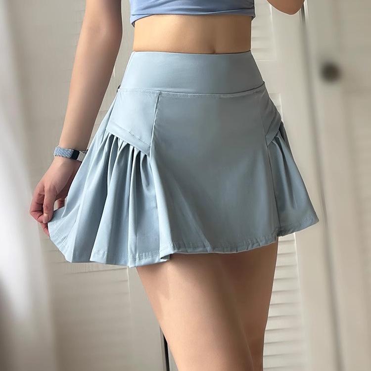 

Спортивная юбка А-силуэта с высокой посадкой и быстросохнущей тканью для бадминтона, бега, тенниса и фитнеса S