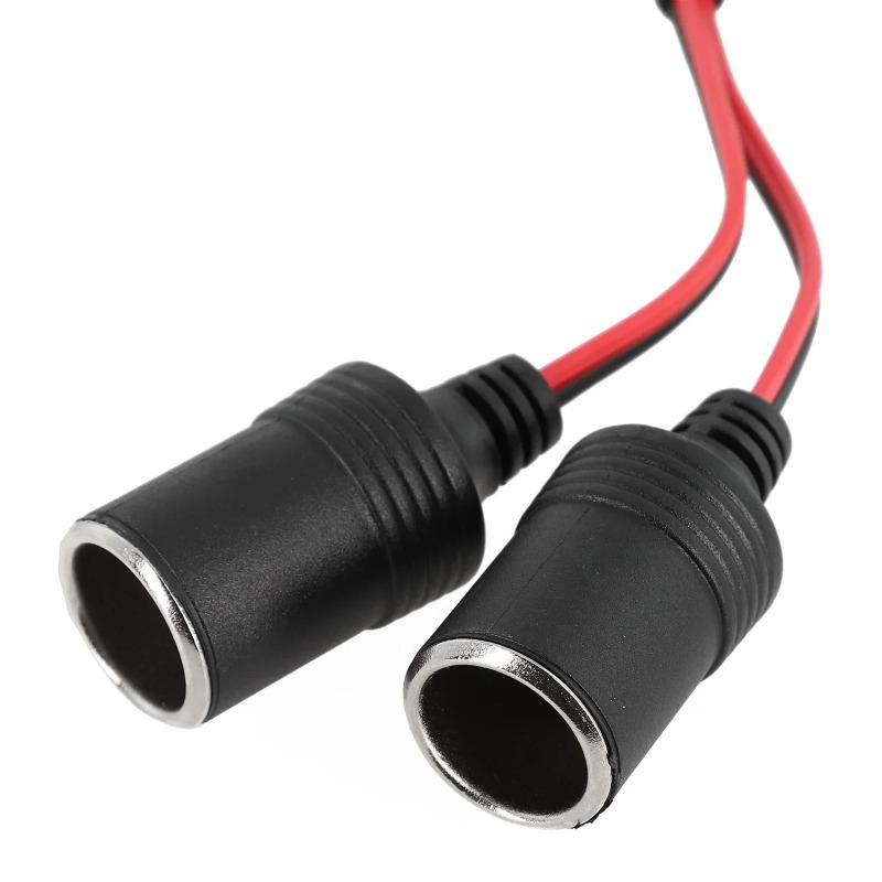 Car Cigarette Lighter 12V 24V Splitter Adapter W/ on Off Switch 1 Male To 2 Female Sockets Y Splitter Car Accessories 10cm