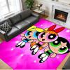 Anti‑Slip Crystal Velvet Floor Rug, The Powerpuff Girls Design Carpet for Indoor Living Bedroom Home Decoration