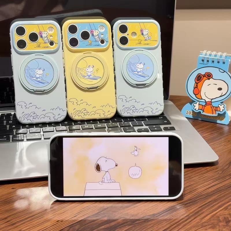 Snoopy bracket is suitable for Apple 11promax mobile phone iphone11 Huawei Xiaomi Love Windows soft case