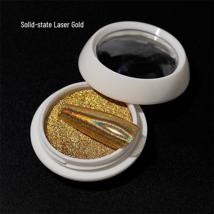 Solid Laser Powder for Nail Art: Gold, Silver, Titanium, and Mirror Glitter