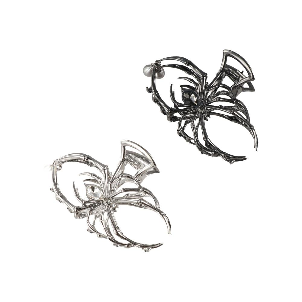 Pearl Large Shark Clip rhinestone Metal Hair Claw Gothic Spider Hair Claw  Halloween