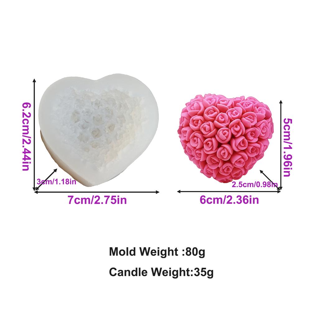 

3D Rose Heart Love Hold Hands Soap Wax Silicone Mold For DIY Homemade Soap,Proposal,Valentine s Day Candle Making Supplies Craft