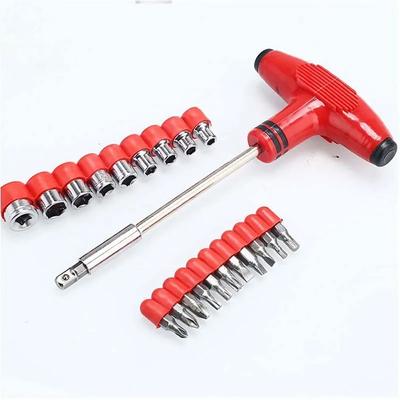 21Pcs/set Hex Socket Screwdriver Bit Set Combination Portable T-handle Wrench Multi-Function with Multiple Heads