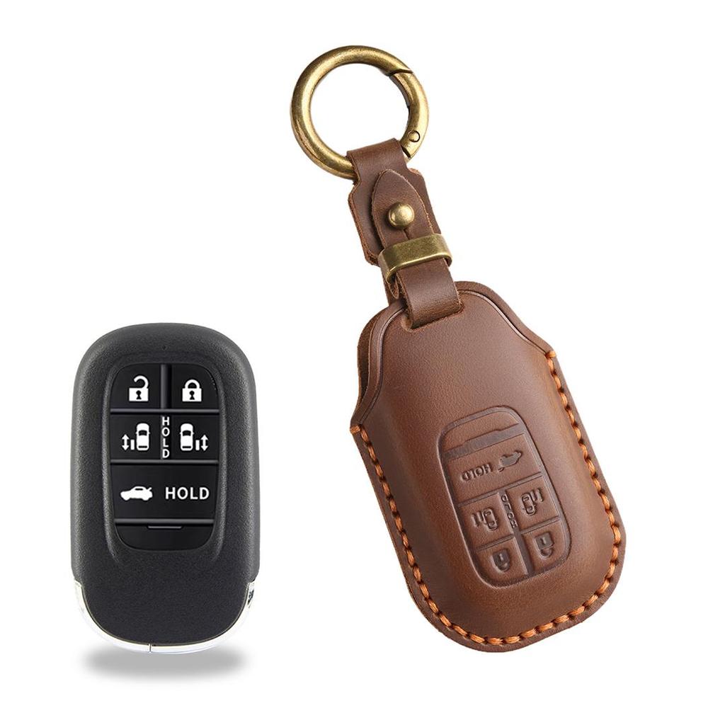 [Honda]Car Key Cover Handmade cowhide Suitable for New Style Civic CRV Haoying Binzhi
