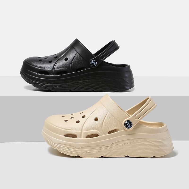 Platform slippers women's summer new hole shoes heightening shoes women's fashion eva beach shoes DIY cloud sandals