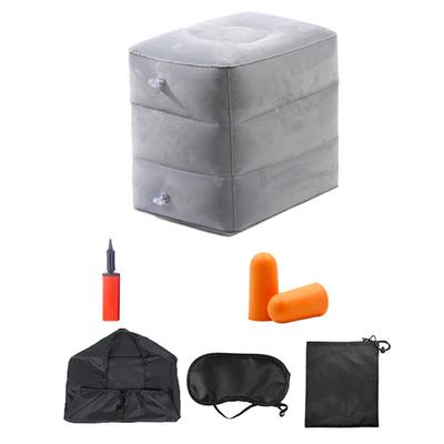 7 Piezas Almohada Inflable para Apoyar los Pies en Viajes Altura Ajustable 3 Capas Cama de Avión para Niños en el Avión