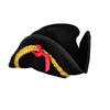 Black Pirate Hat Colonial Tricorn Hat with Gold Trimming White Cuffs Apron Set Halloween Costume Hat Funny Party Hat