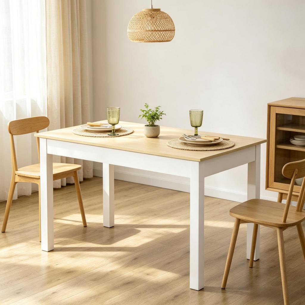 Simple Dining Table with Timeless Look, Versatile Table for Meals and Work with Stable Construction, Elegant Dining Table (dining Table Only)