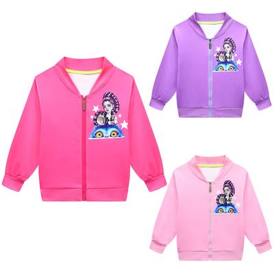 79044 Kinder Mädchen kpop Rumi Derpy Bedruckte Kapuzenjacke mit Reißverschluss und langen Ärmeln