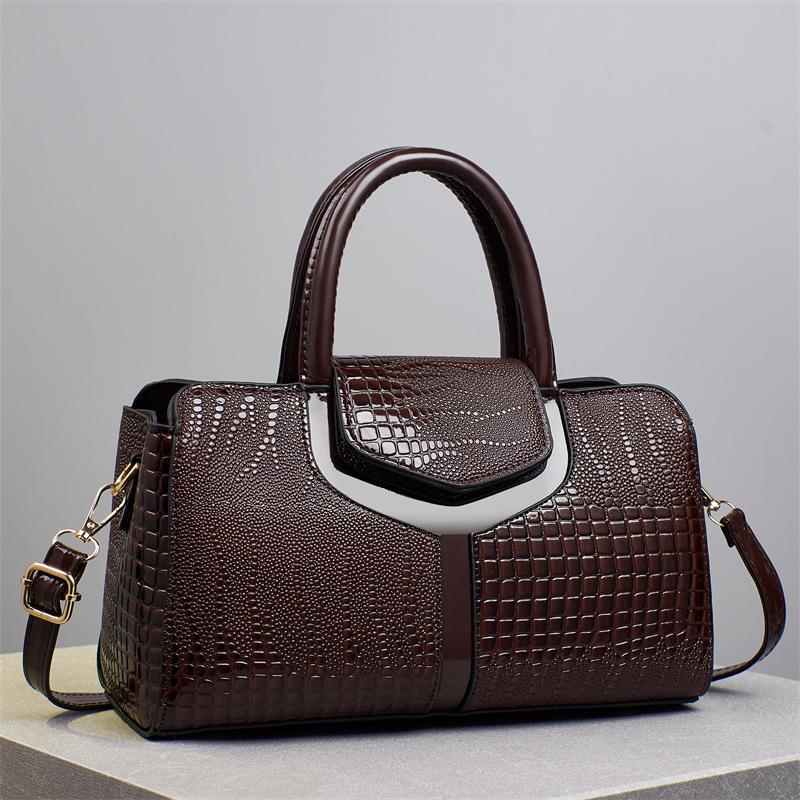 Classic Crocodile Pattern Women'S Handbag Large Capacity Casual Handbag Luxury Brand Designer Crossbody Bag Commuting Tote Bag