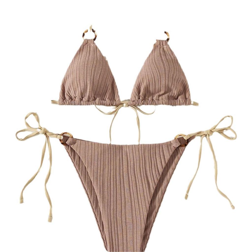 European & American Women's Sexy Lace-Up Bikini - Hot-Selling Two-Piece Swimwear for Beach Vacation