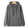 Womens 320g Cotton Blend Hooded Zip-Up Sweatshirt Loose Fit Casual Pullover