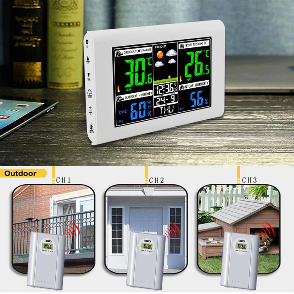 Hochauflösende Wettervorhersageuhr mit Temperatur- und Feuchtigkeitsüberwachung