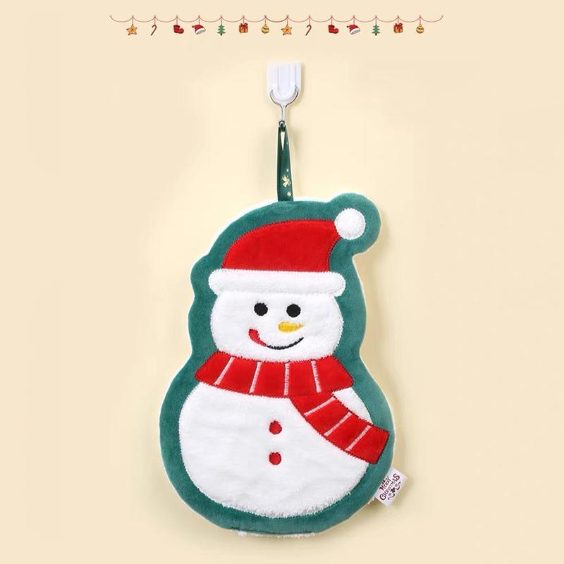 Christmas Creative Hand Towel Decoration Gift Theme Event Towel Coral Fleece Practical Commemorative Small Towel