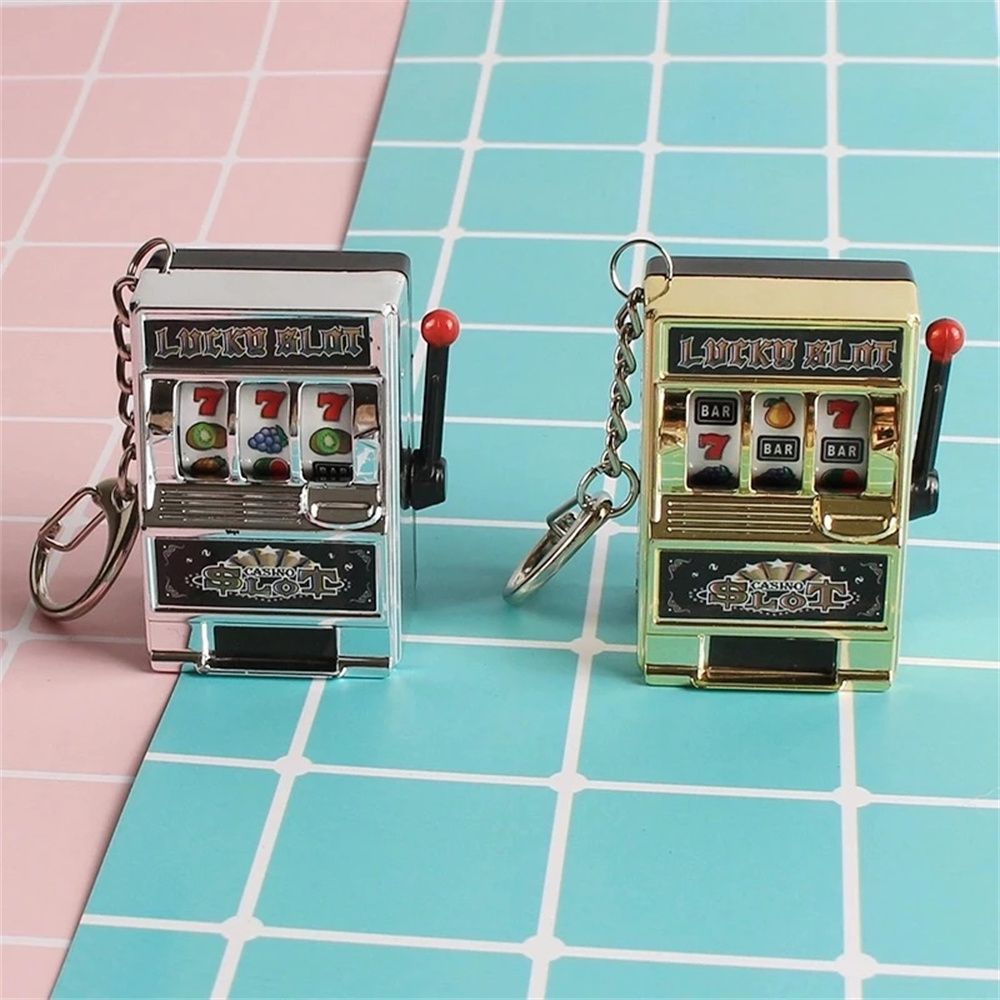 Toys Educational Toy Lucky Jackpot Keyrings Fruit Machine Safe Machine Slot Machine Key Chains