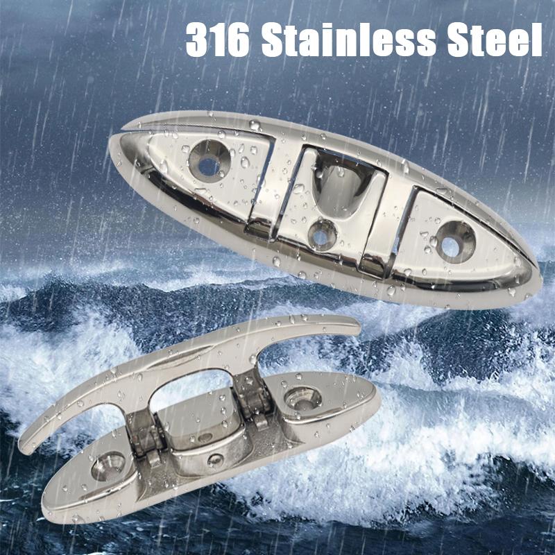 4.5/5/6/8 Inch Boat Folding Cleat Marine Hardware 316 Stainless Steel Mirror Polished Flip-up Mooring Boat Cleats