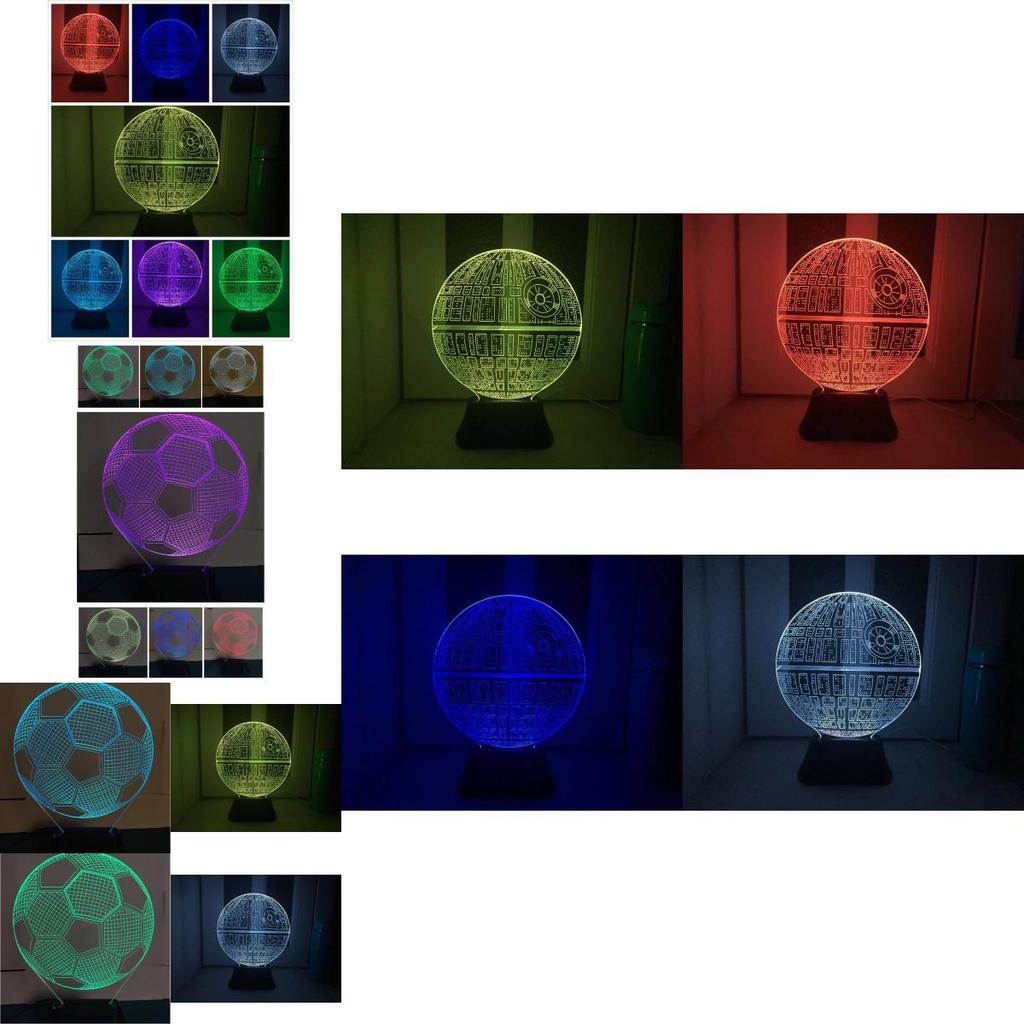 Star Wars Dødsstjernen 3D LED Nattlys med Berøringskontroll for Soveromsdekor