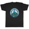 Pfau Herren T Shirt Stainglass Feder Vogel Fasent Geschenk Vintage Stretched Designer Clothes Versatile Streetwear