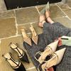 Simple Niche Design Fashion Single Shoes 2025 Summer New Empty Bag Head Sandals Short Heel Skirt Women's Shoes